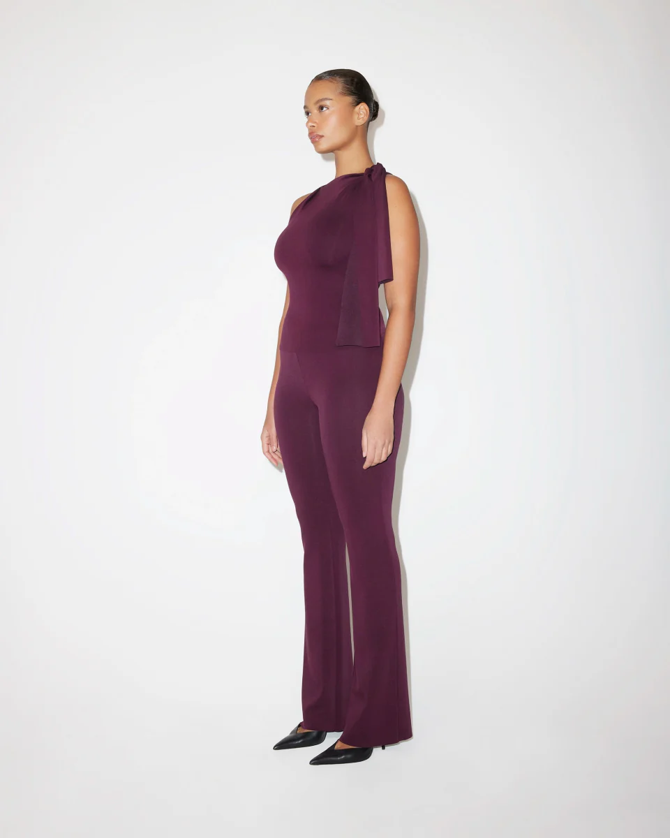 Sueded Stretch Knotted Top | Black Cherry - Image 5